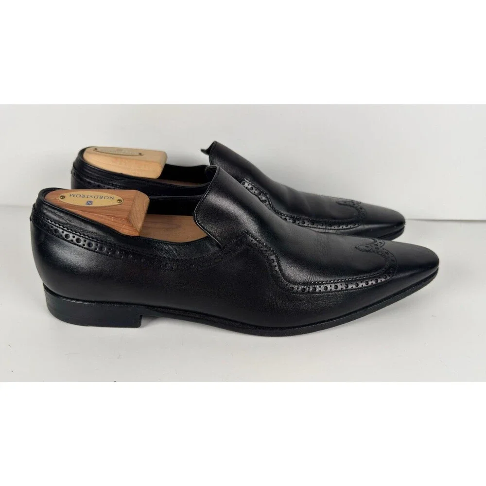 Gucci Men's Black Leather Wingtip Brogue Loafer Size US 9.5 D